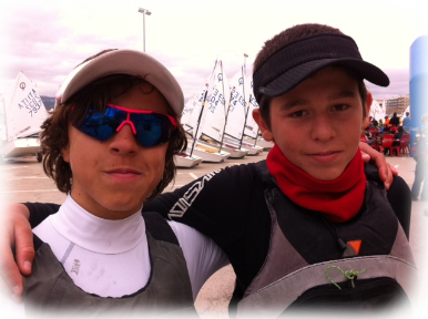 MARCELO Y JORDI EN EL PALAMOS OPTIMIST Trophy 2013